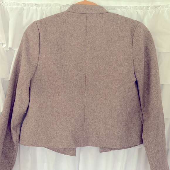 TABITHA by ANTHROPOLOGIE camel brown wool military style cropped blazer Size 0 - Picture 4 of 7